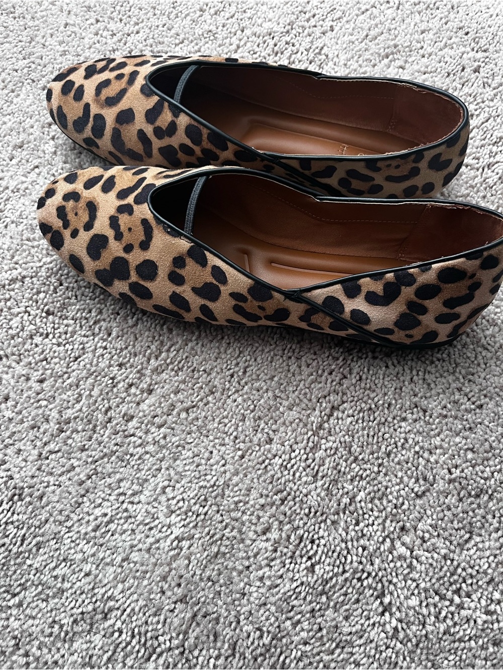 Franco Sarto Leopard Print Slip-On Flats - Tan and Black